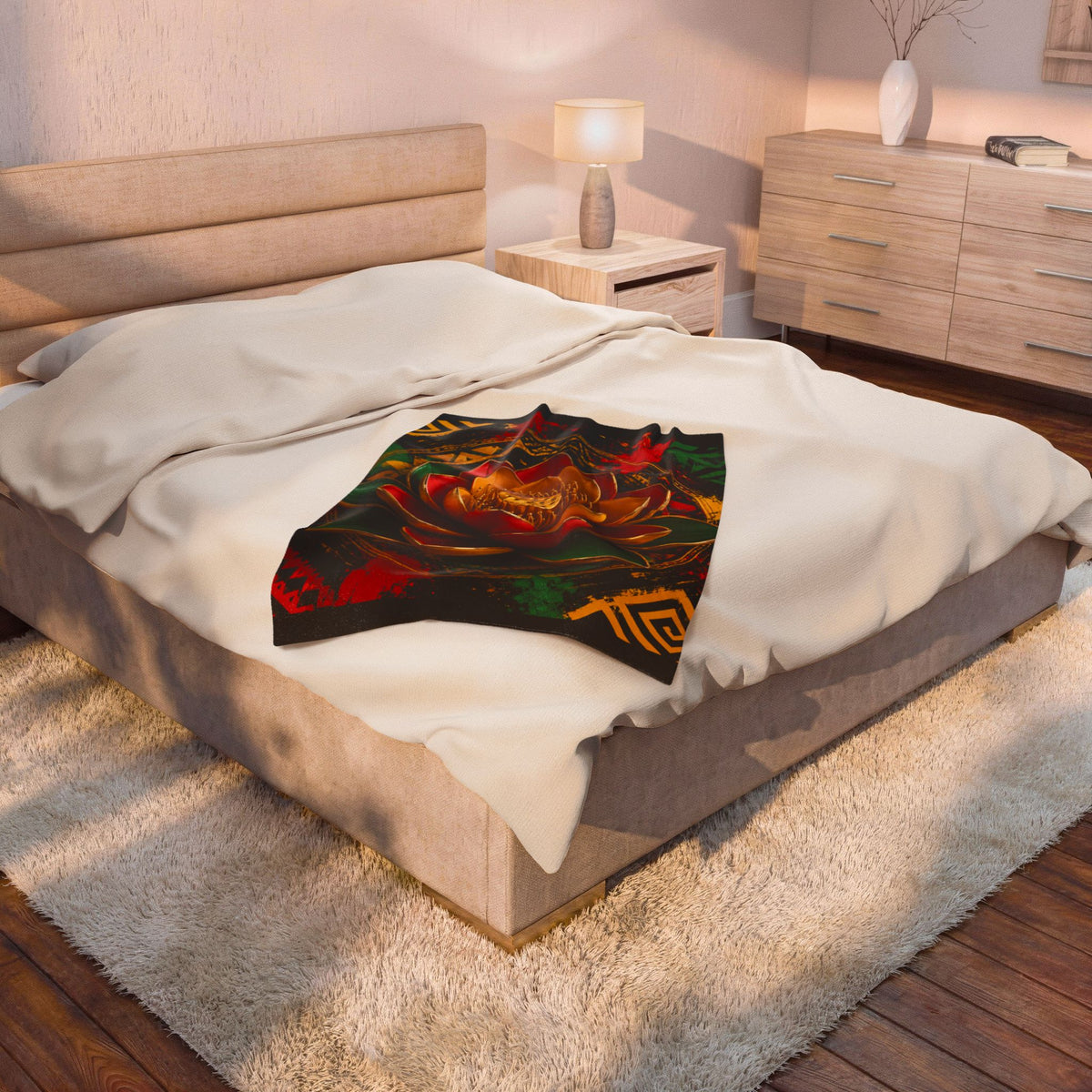 The Lotus Velveteen Blanket