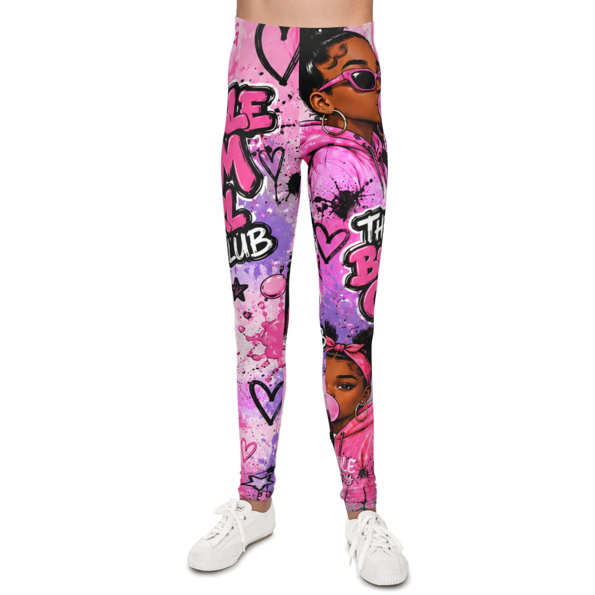The Bubble Gum Girl Club Youth Leggings (AOP)