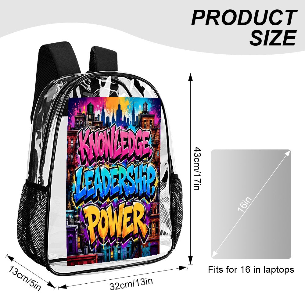 Black and Healing Transparent Bag 17 inch New