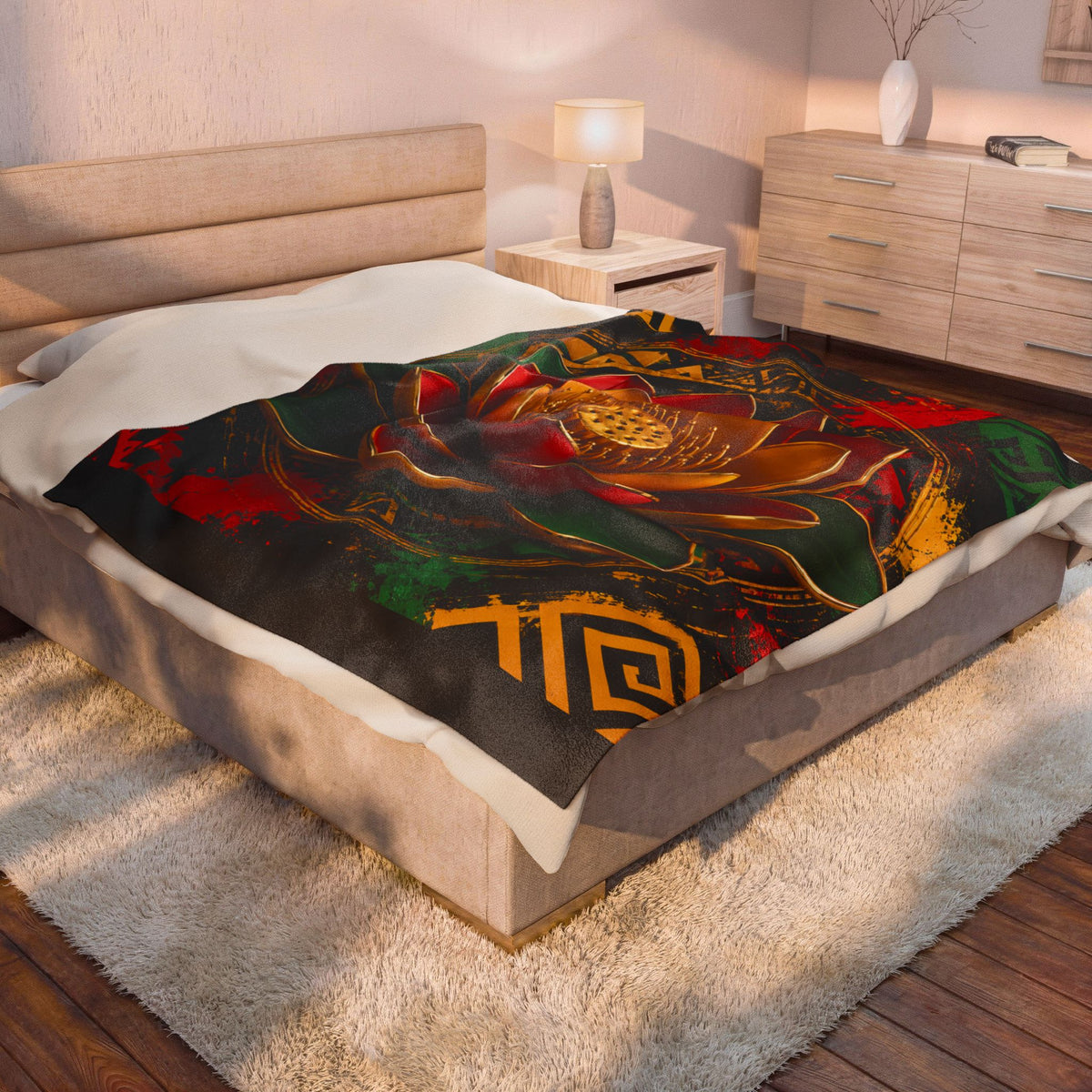 The Lotus Velveteen Blanket