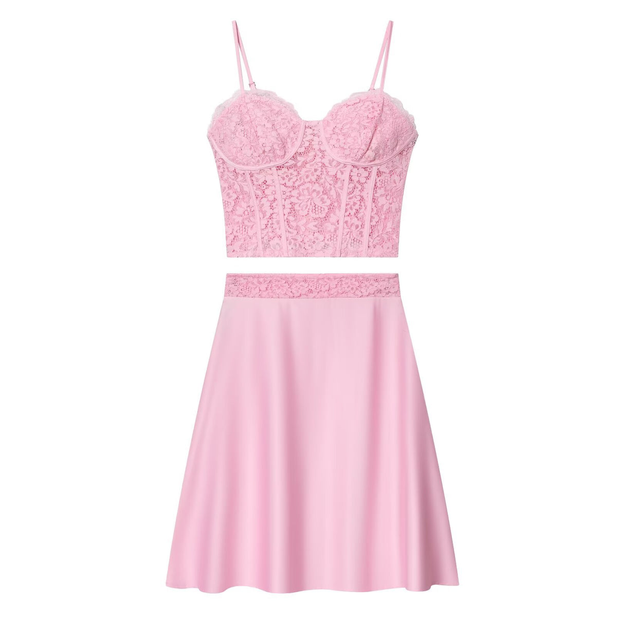 Spicy girl style sexy lace camisole vest half skirt