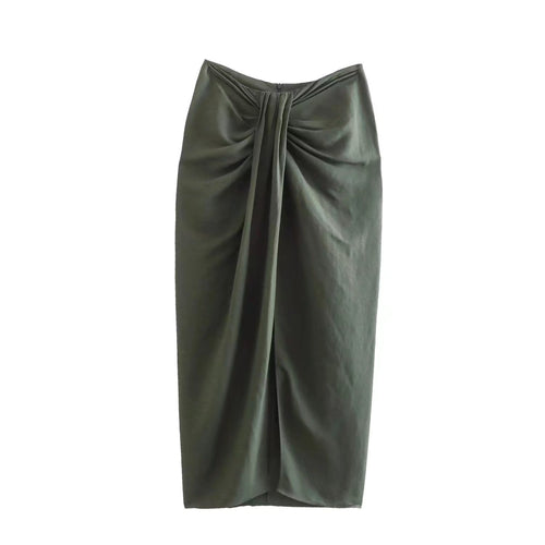 2 Piece Knotted Cropped Shirt Top+Knotted Skirt Summer New Shirts Two Peice Sets