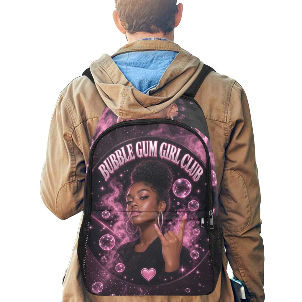 The Bubble Gum Girl ClubFabric Backpack with Side Mesh Pockets (1659)