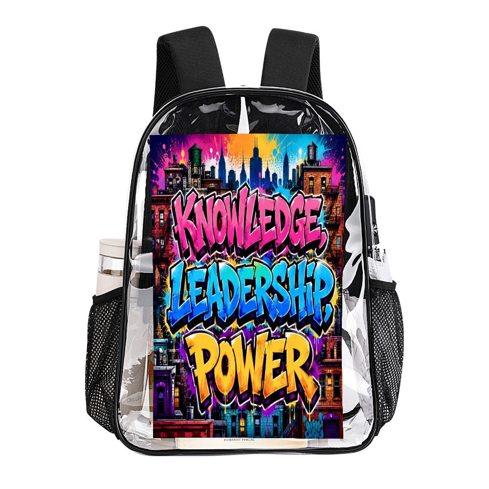 Black and Healing Transparent Bag 17 inch New